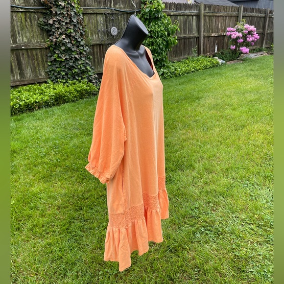 Free People Beach open back babydoll dress MEDIUM boho‎ oversized pockets - Picture 4 of 15